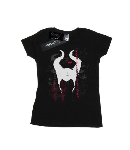 Disney Femme/Ladies Maleficent Mistress Of Evil Growing Wild Horns Collage Cotton T-Shirt (Noir) - UTBI30633