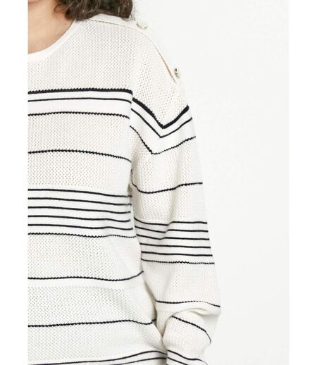 Pull doux rayé col rond esprit marinière