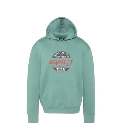 Sweat à capuche vert homme schott swhustour - l
