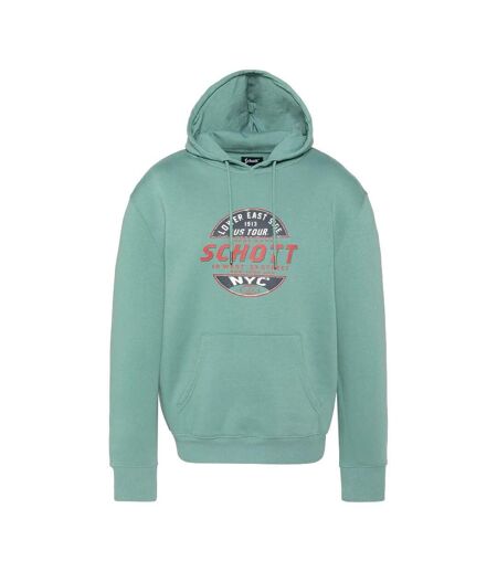 Sweat à capuche vert homme schott swhustour - l