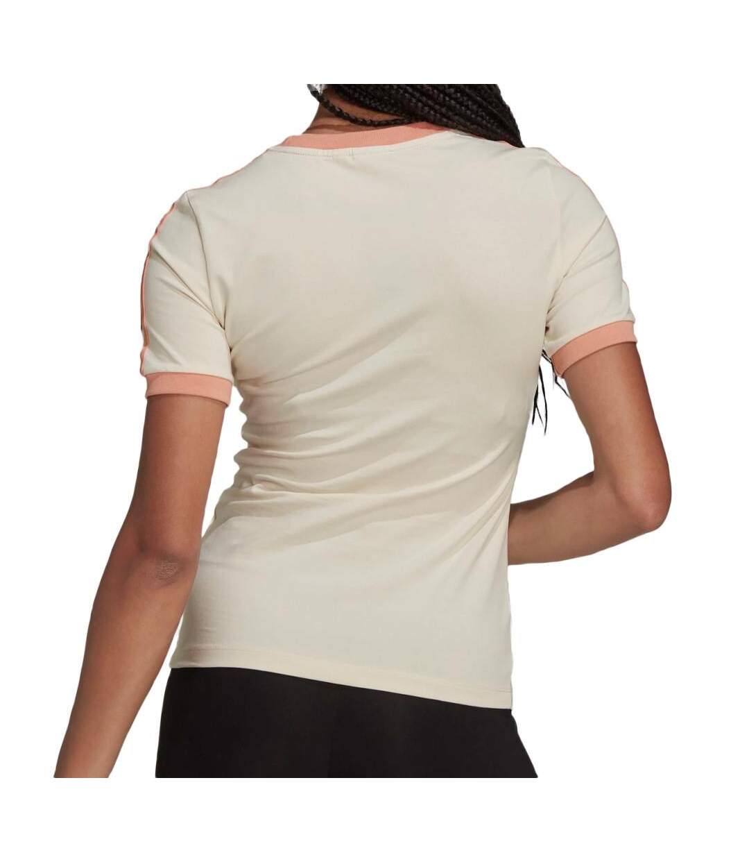 T-shirt écu/corail Femme Adidas Trefoil - 14A-2