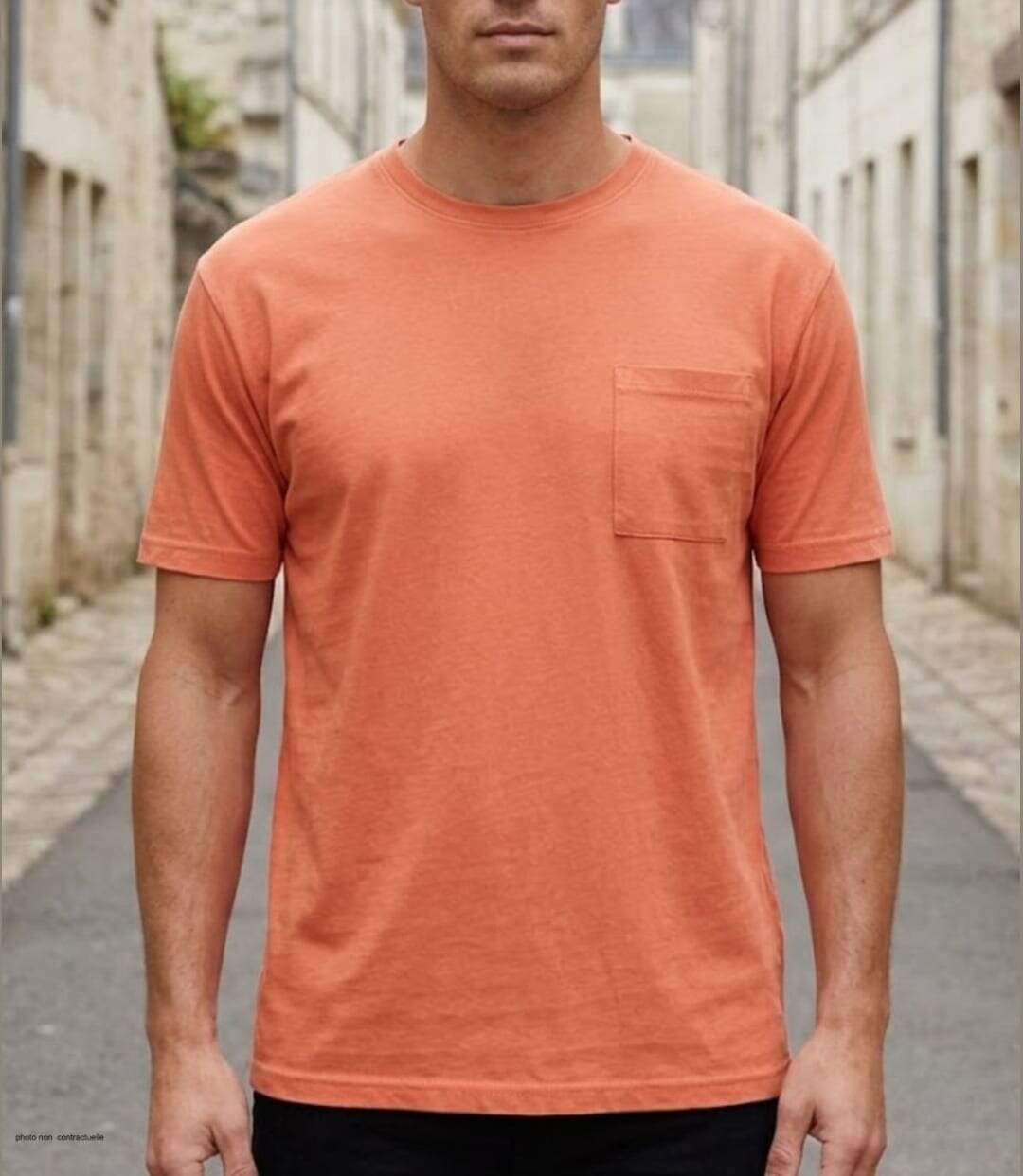 CHALLENGER SHERIF3 — Tee-shirt 1 poche orange : l'éclat du coton jersey au quotidien-1