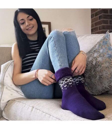 1 Pack Ladies Turn Over Top Warm Nordic Bed Socks for Winter