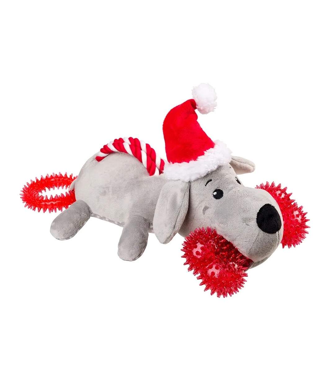 Jouet qui couine pour chiens santa paws taille unique rouge / gris House Of Paws