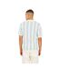 Mens Striped Knitted Polo Shirt Cream Light Green Mid Green Brave Soul-3