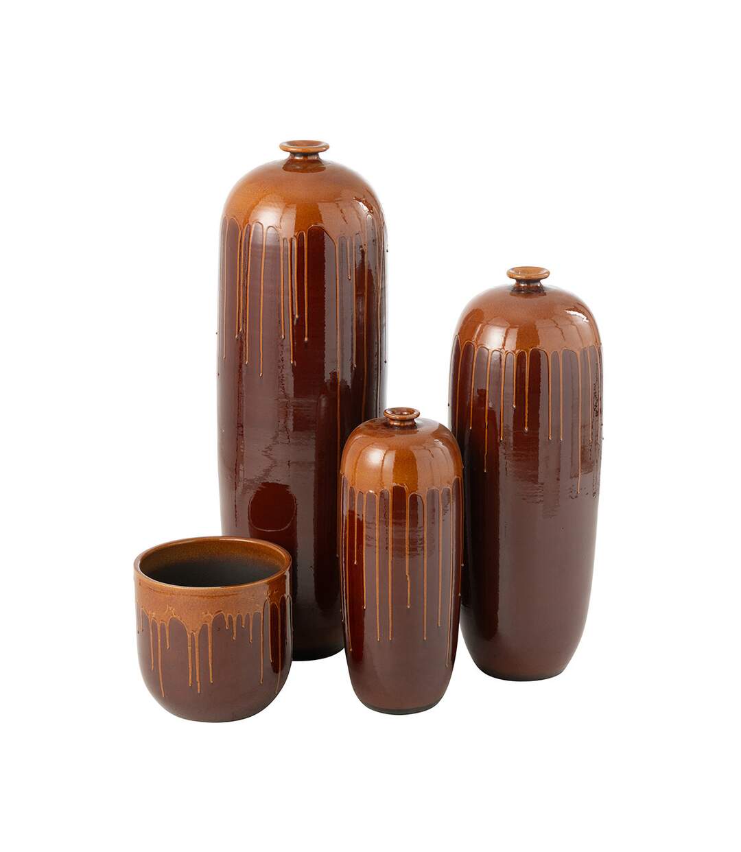 Vase en Terre Cuite Lee Terra 55cm Marron & Orange-4