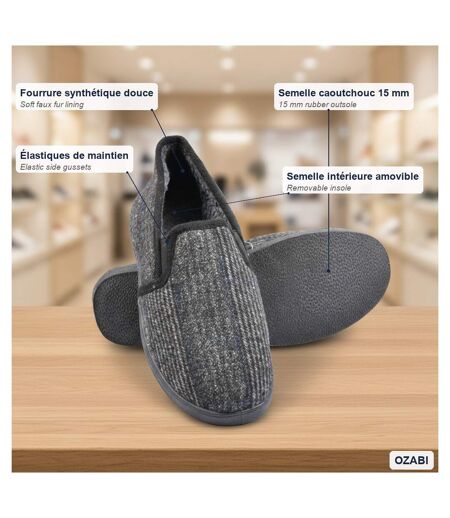 OZABI Pantoufles Charentaises Homme Fourrées, Tige Textile à Carreaux