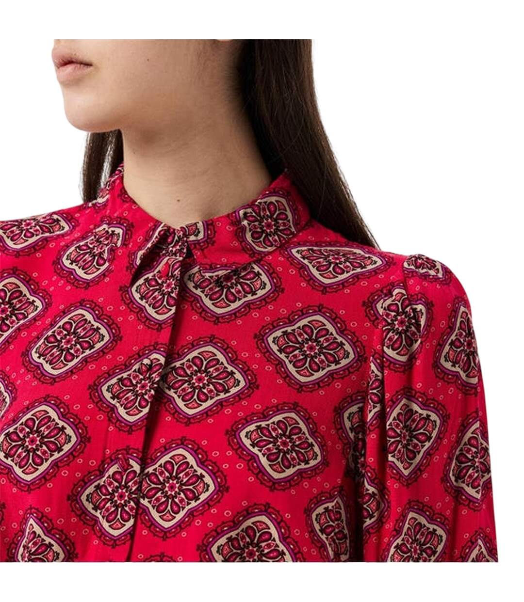 Chemise Manches Bouffantes Femme Rose Framboise Vero Moda-4