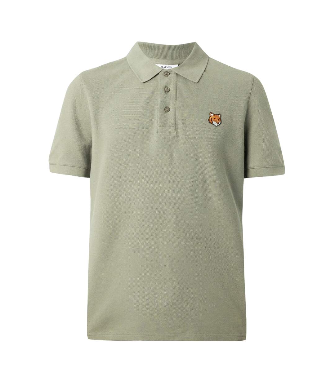 Mens Fox Short-sleeved Polo Shirt Laurel Green Maison Kitsuné-2