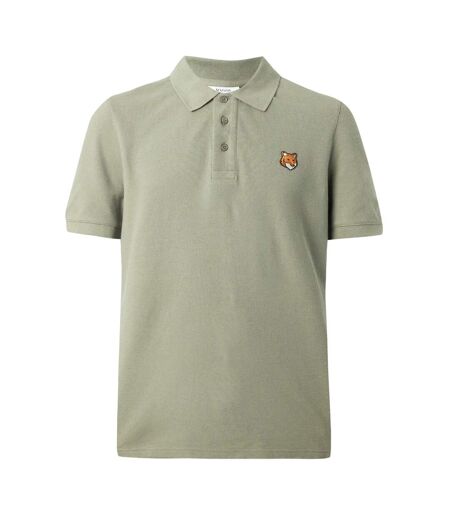 Mens Fox Short-sleeved Polo Shirt Laurel Green Maison Kitsuné
