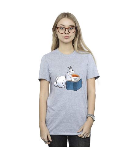 Disney - T-shirt FROZEN OLAF READING - Femme (Gris chiné) - UTBI24647