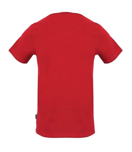 Mens Aldis Stitched Logo T-shirt Red Aquascutum