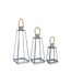 Lot de 3 Lanternes Extérieur Vérone 73cm Inox & Verre-1