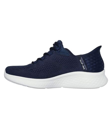 Womens/ladies Skech-lite Pro Natural Trainers Navy Skechers