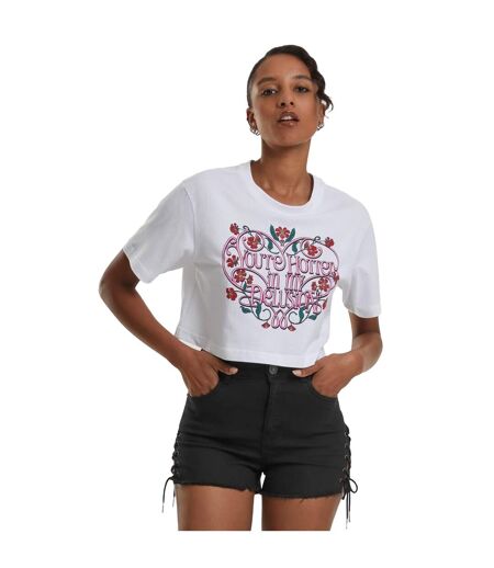 T-shirt Ample Hotter Delusion Femme Blanc Miss Tee