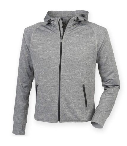 Tombo Teamsport Womens/Ladies Lightweight Running Hoodie With Reflective Tape (Gray Marl)