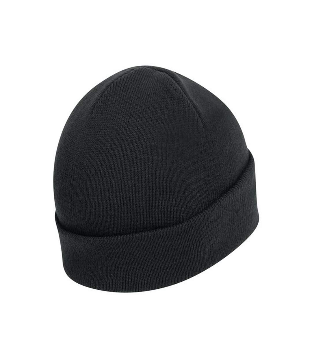 Bonnet tricoté avec revers mixte noir Absolute Apparel-2