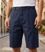 CHALLENGER INCA5 : Bermuda homme bleu marine en coton à taille élastiquée ultra-confortable-1