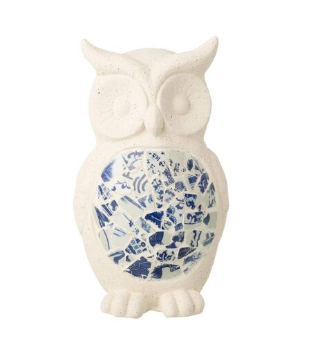 Statuette Hibou d'Extérieur Mosaïque 41cm Beige