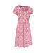Womens/ladies Essentials Lora Stripe V Neck Skater Dress Dark Burgundy Mountain Warehouse-3