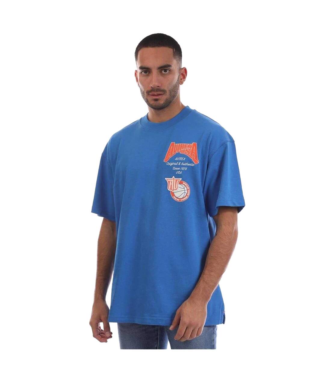 Mens Mccarren Oversized T-shirt Blue Avirex-2