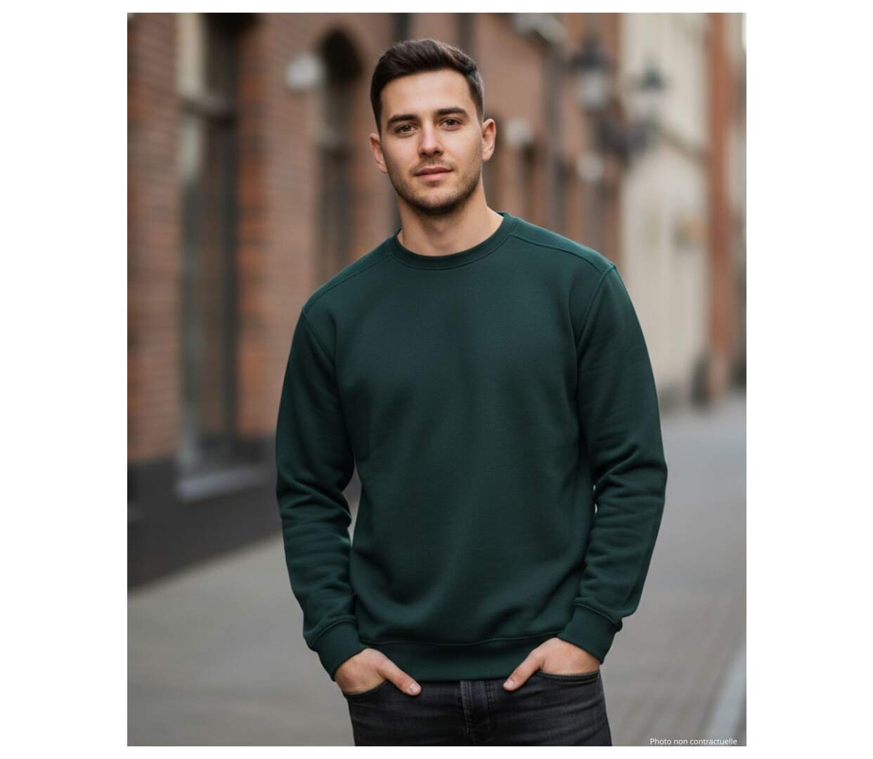Sweat uni ras cou E213-2