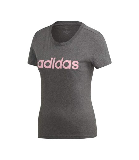 T-Shirt gris/rose femme adidas dx2546
