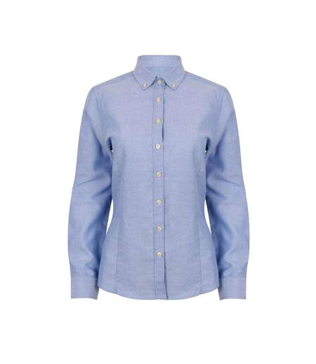 Womens/ladies modern long sleeve oxford shirt blue Henbury