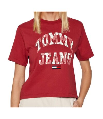 T-shirt Rouge Femme Tommy Jeans Classic College - S