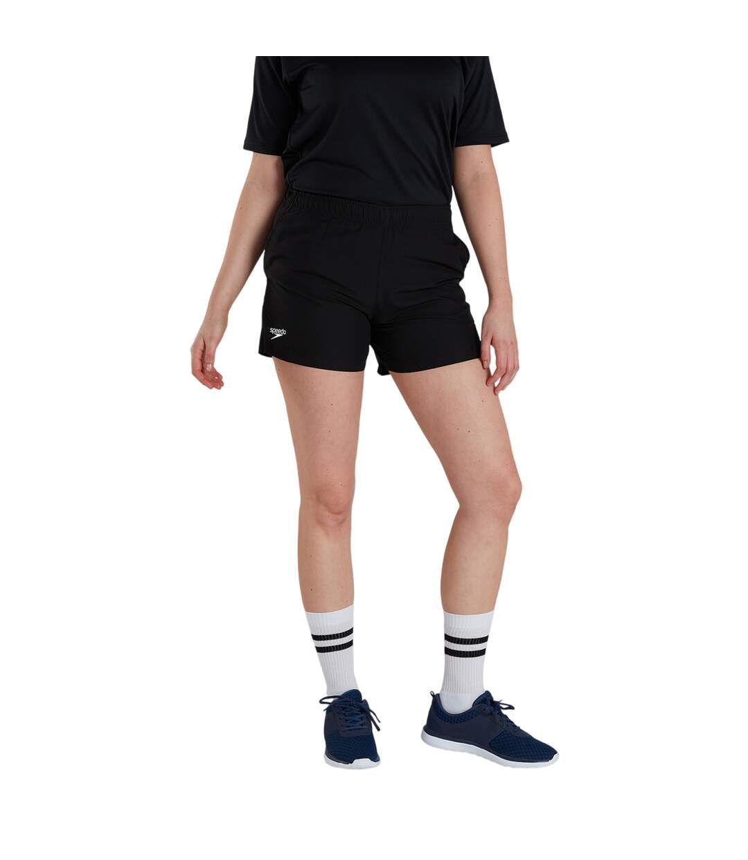 Womens/ladies Club Shorts Black Speedo-4