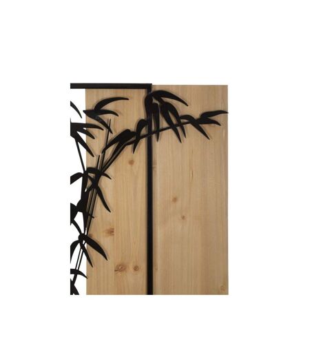 Décoration Murale Encadrée Bambou 80cm Noir & Naturel