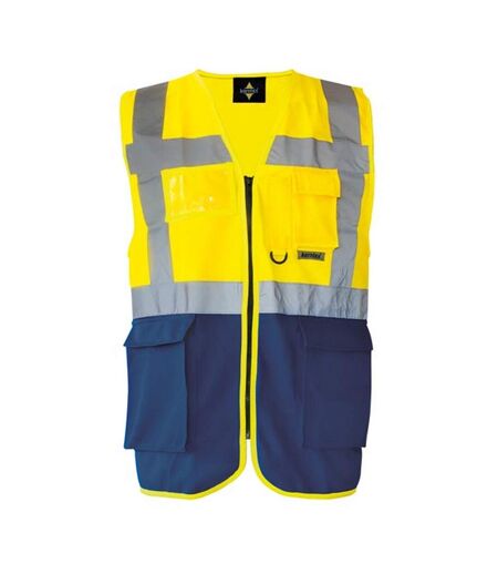 Gilet Haute Visibilité Executive Berlin Adulte Jaune Bleu Marine Korntex
