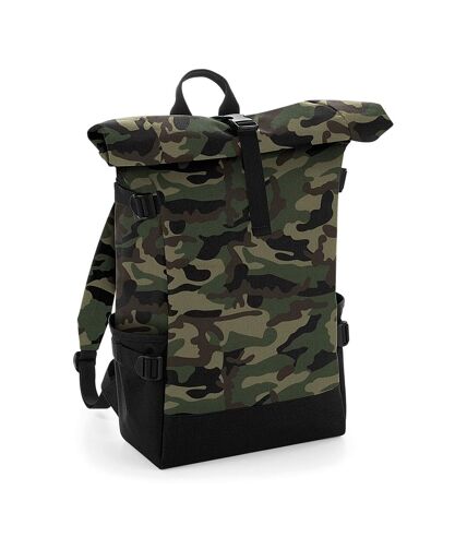 BagBase Block Roll-Top Backpack (Jungle Camo/Black) (One Size) - UTPC3592