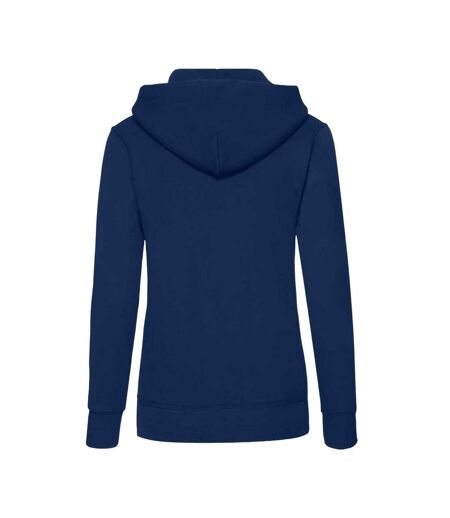 Classic lady fit hooded sweatshirt navy Fruit of the Loom