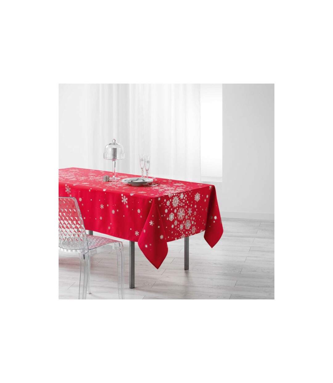Nappe Rectangulaire Imprimée Constellation 150x300cm Rouge-1