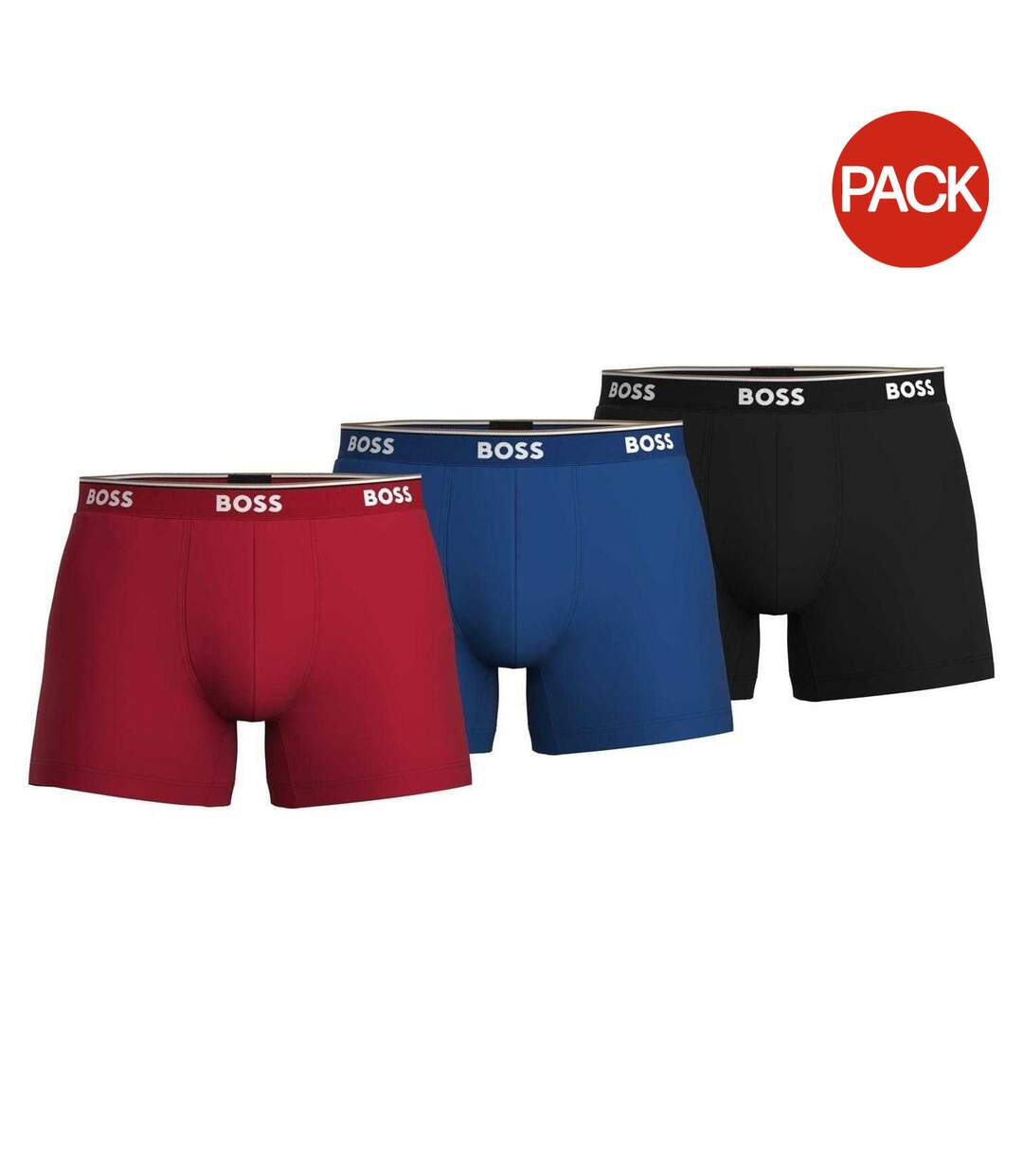 Lot De 3  Boxers Homme Noir Rouge Bleu Boss-1