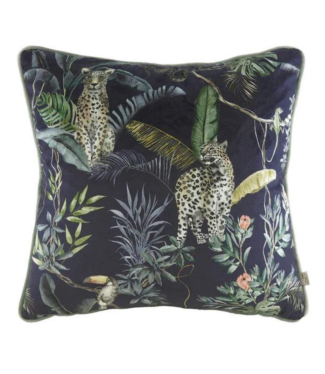 Jungle leopard cushion cover one size petrol Evans Lichfield