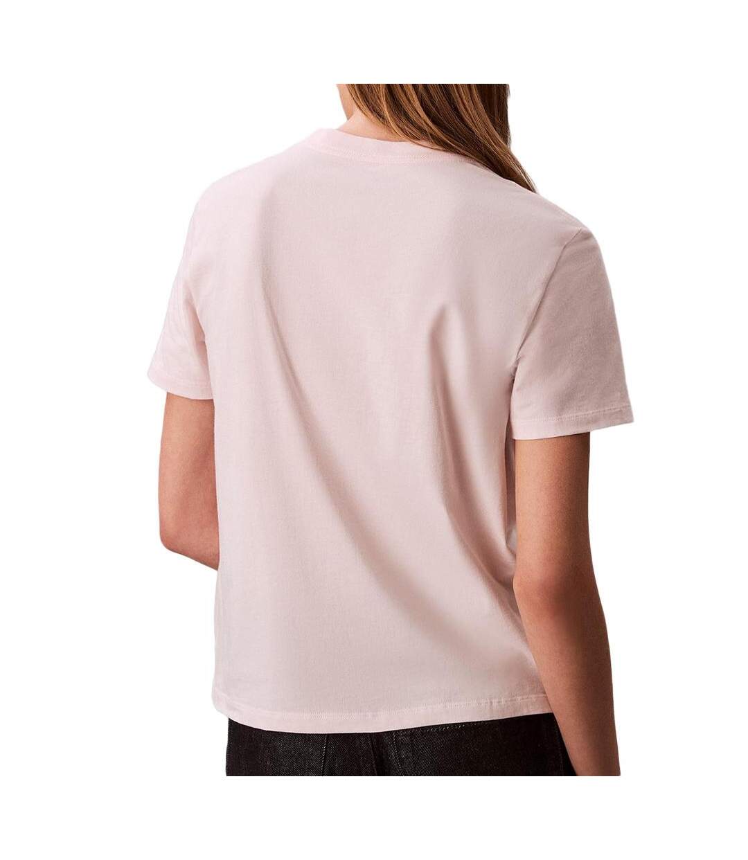 T-Shirt rose femme calvin klein jeans classic foil-2