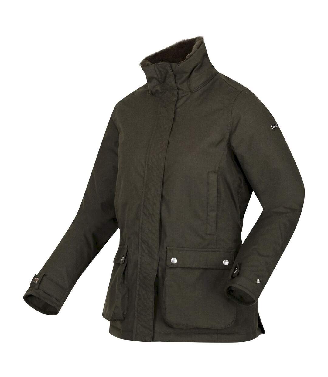 Womens/ladies Leighton Waterproof Jacket Dark Khaki Regatta-3