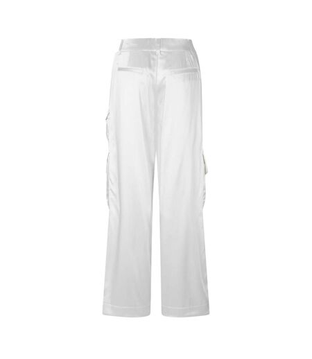 Womens/ladies Ow Wide Leg Cargo Trousers Coconut Milk Off White