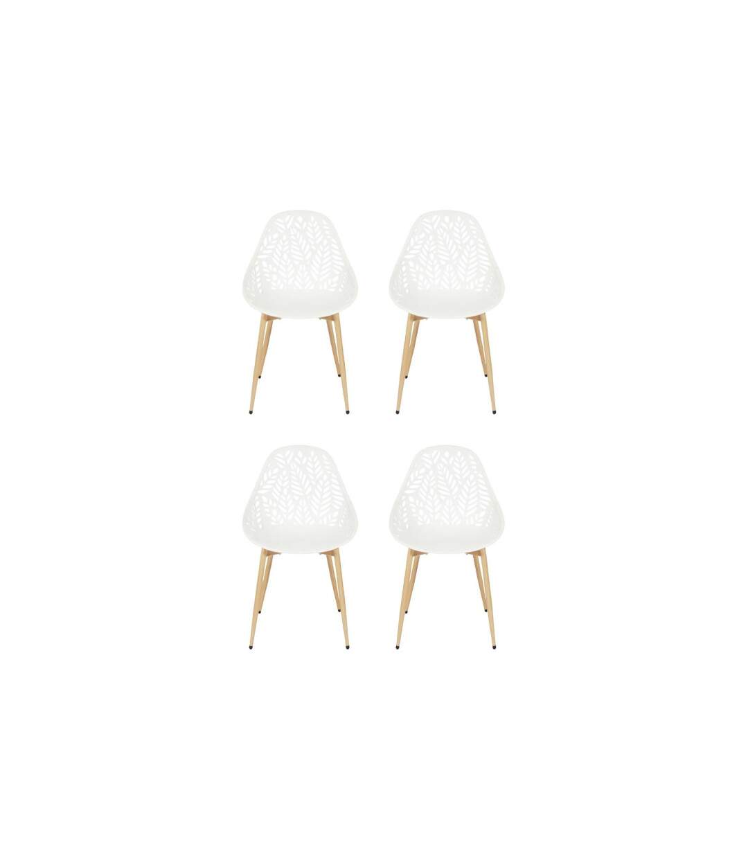 Lot de 4 Chaises de Jardin Lucena 83cm Blanc-1