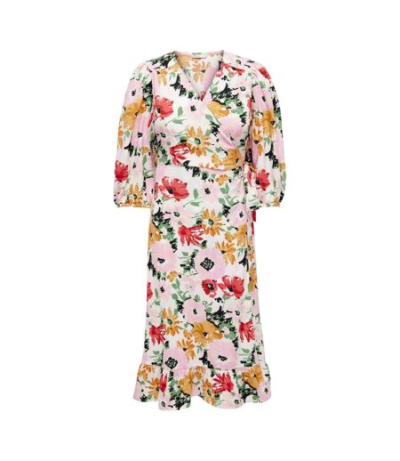 Robe Portefeuille Manches Bouffantes Femme Blanc Only