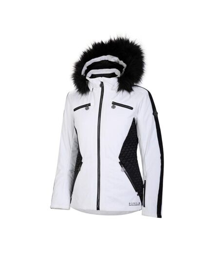 Dare 2B Womens/Ladies Julien Macdonald Mastery Contrast Ski Jacket (White/Black) - UTRG8541