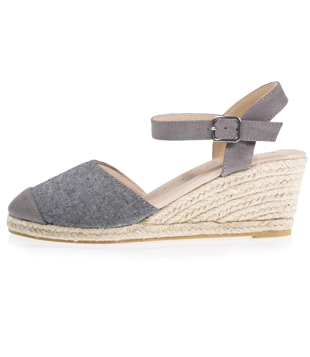 Isotoner Espadrilles femme à talon de 6 cm, ultra confortable, semelle à mémoire de forme-4