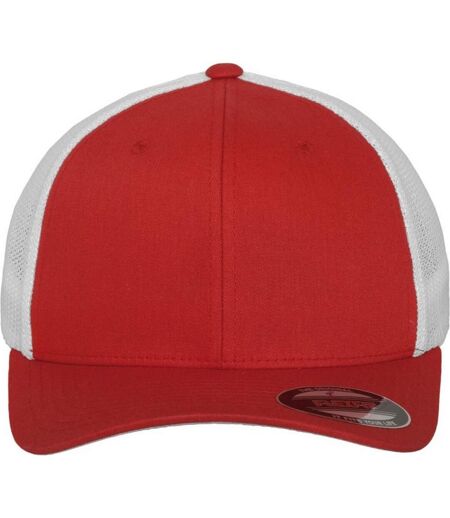 Casquette Trucker Motif/style Deux Tons Rouge Blanc Flexfit