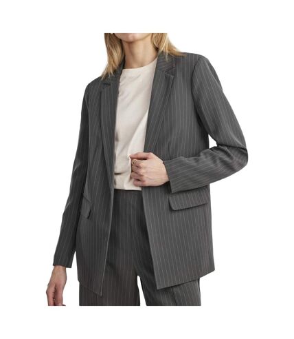 Blazer Gris Femme Pieces Striped - L