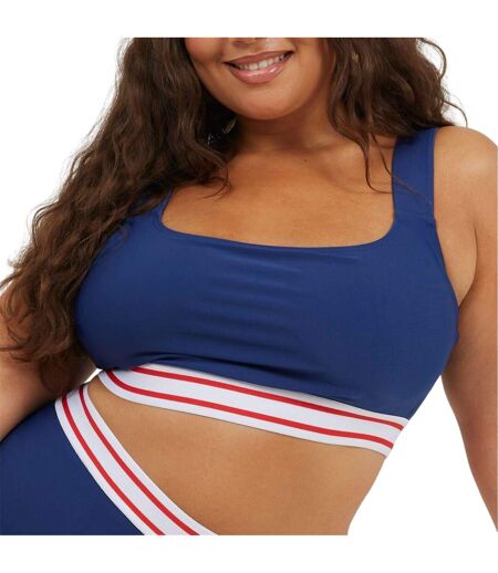 Haut De Maillot De Bain Femme Bleu Marine Blanc Rouge Brave Soul