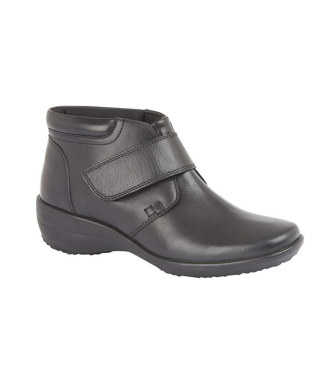 Mod Comfys Womens/Ladies Wide Fit Softie Leather Ankle Boots (Black) - UTDF1896