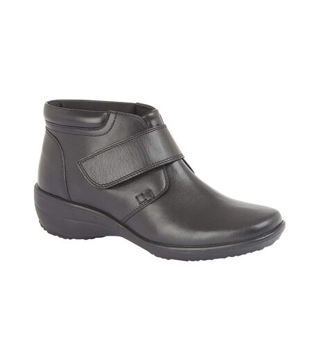 Mod Comfys Womens/Ladies Wide Fit Softie Leather Ankle Boots (Black) - UTDF1896