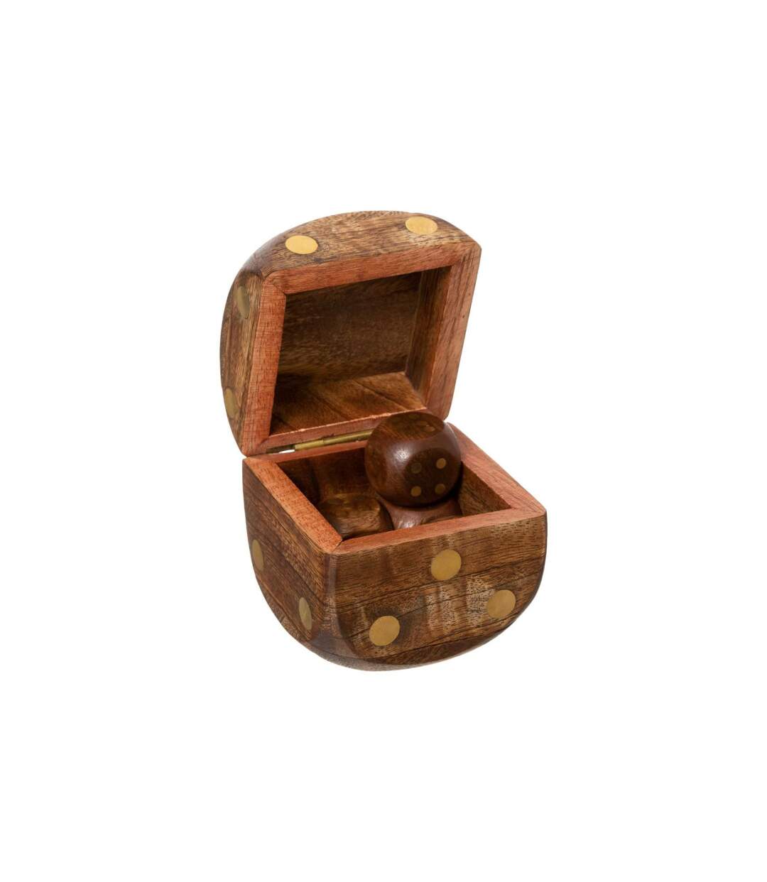 Jeu de Dés Déco Bois 6cm Marron